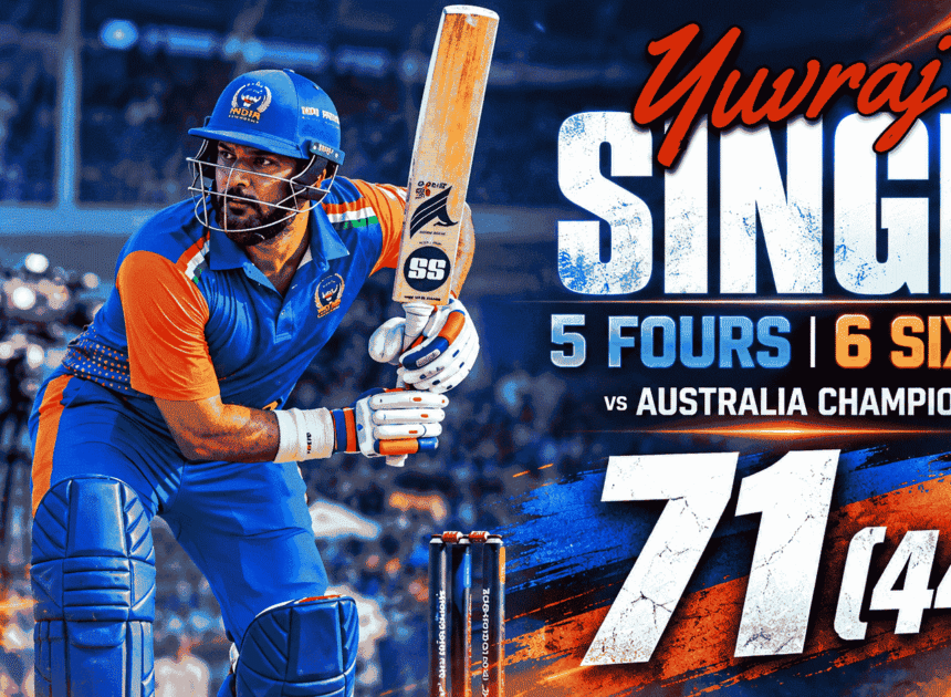 India Champions vs Australia Champions Review: Yuvraj’s 71, Kulkarni’s 4/26 Seal 46-Run Win in WCL 2026 Opener