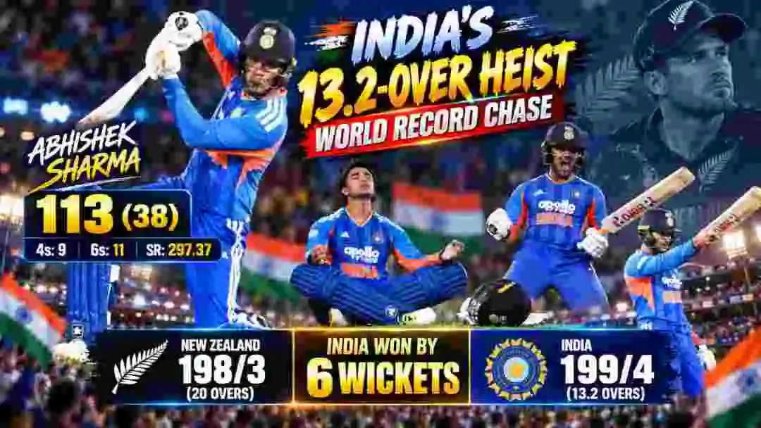 India’s 13.2-Over Heist: The World Record That Broke New Zealand
