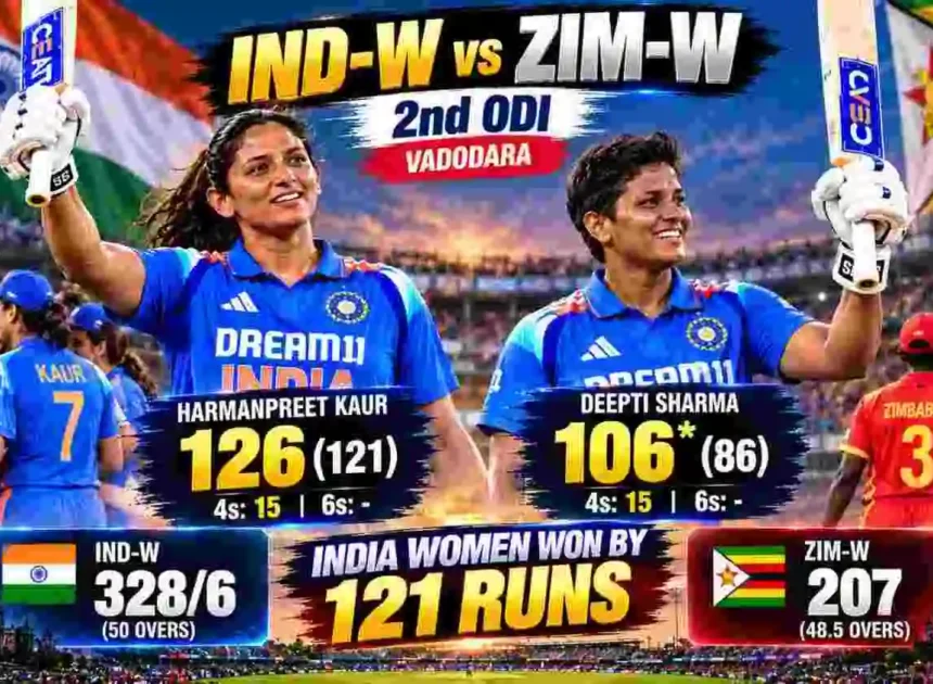 IND-W vs ZIM-W 2nd ODI Review: Harmanpreet, Deepti Tons Seal Series 2-0 in Vadodara