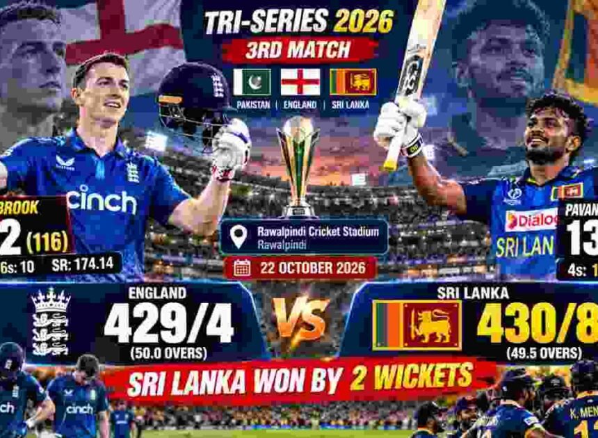 ENG vs SL Review: Brook’s Record 202 in Vain as Sri Lanka Pull Off Greatest 430 Chase