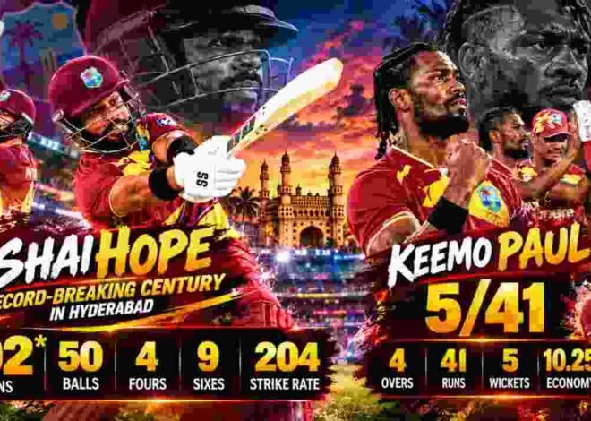 IND vs WI 4th T20I Review: Hope’s 102*, Paul’s 5/41 Stun India by 24 Runs, Series Level 2-2