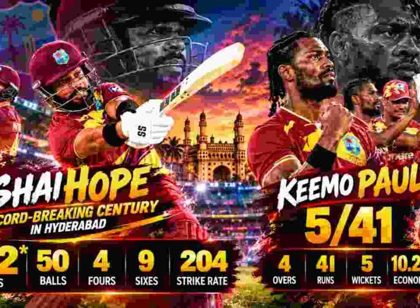 IND vs WI 4th T20I Review: Hope’s 102*, Paul’s 5/41 Stun India by 24 Runs, Series Level 2-2
